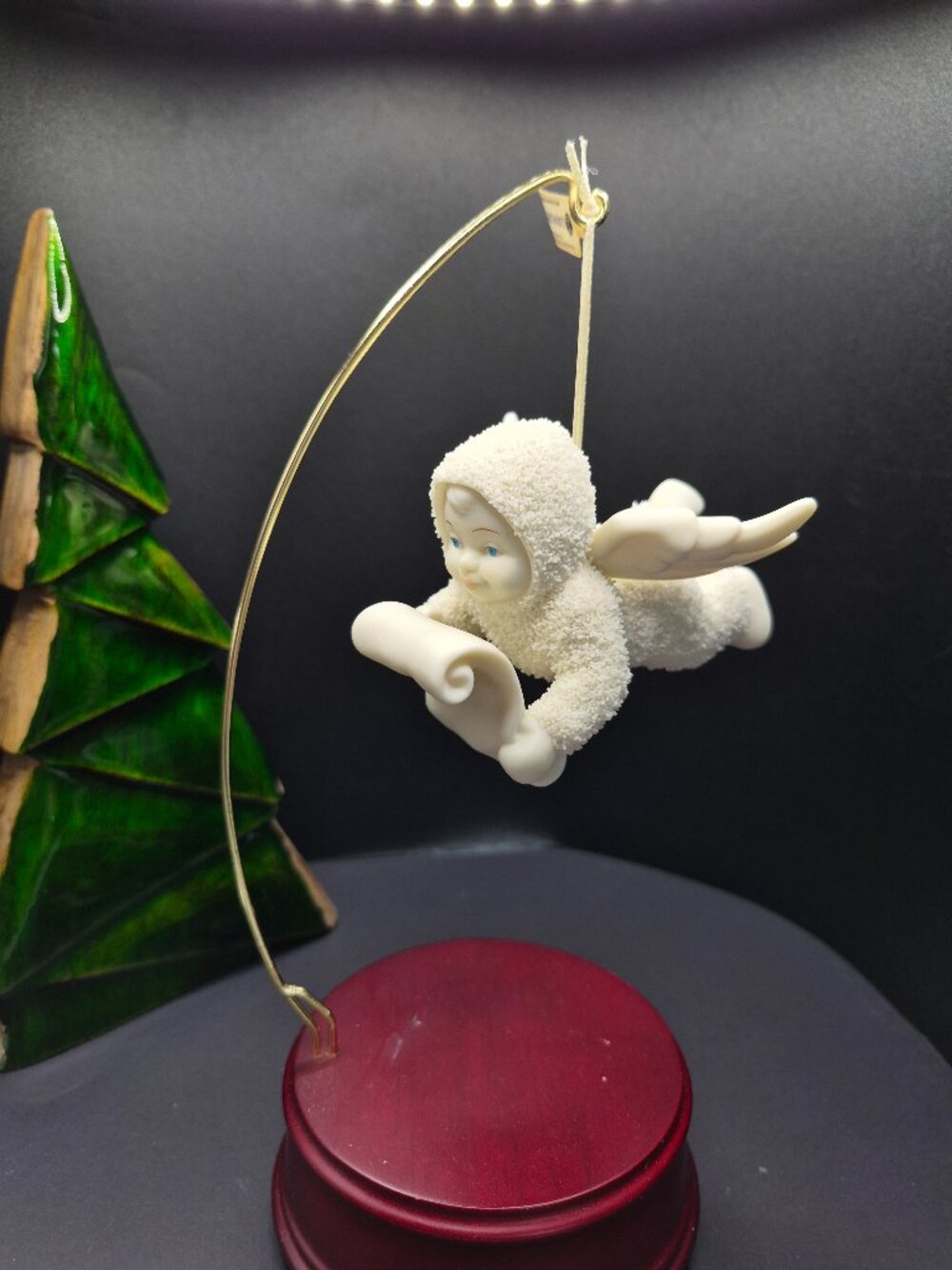 Dept 56 Snowbabies Ornament Send A Message Christmas Angel 56.69145